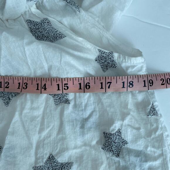 143 Story by Line Up Women's Star Embroidered White Ruffle Blouse Size Small - Picture 5 of 10